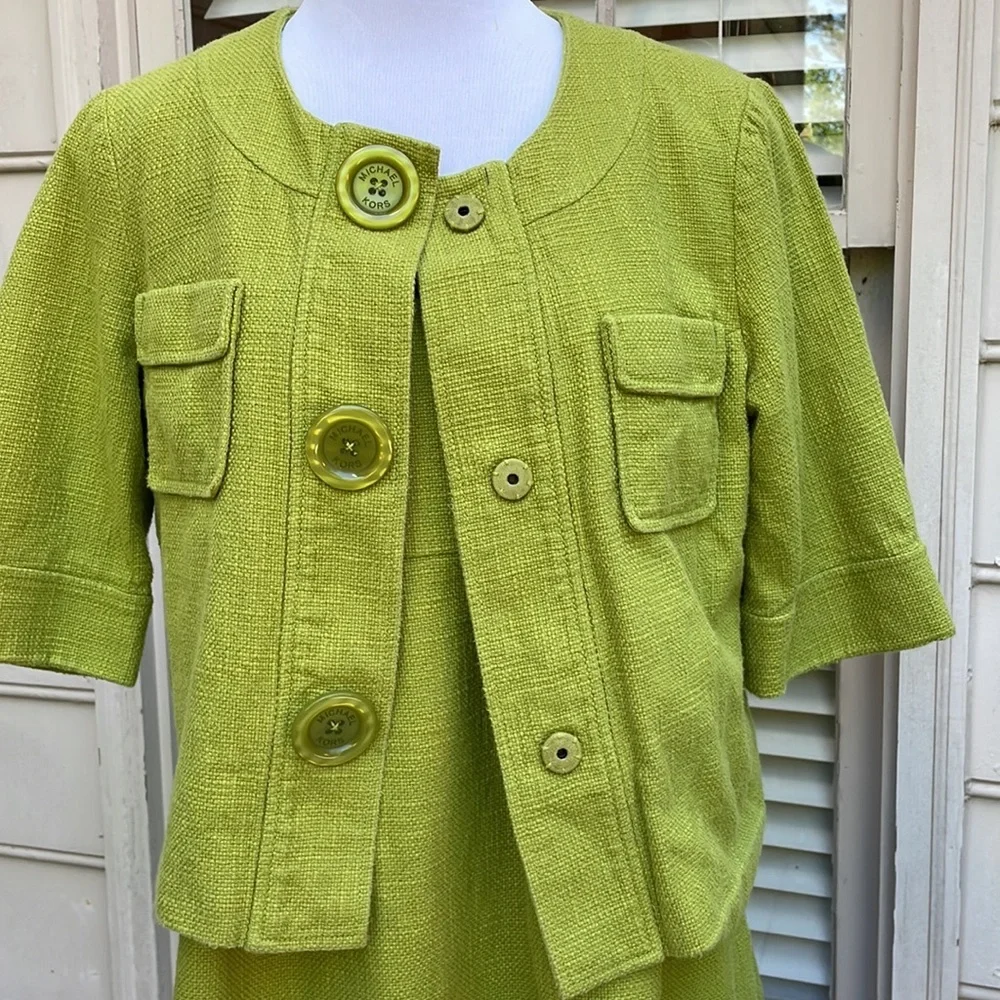 Michael Kors Matching Green Set- Dress & Blazer Size 12